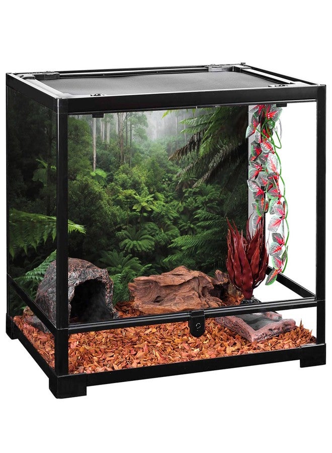 AWERT Foggy Forest Terrarium Background Green Tree Reptile Habitat Background Tropical Rainforest Aquarium Background 36x18 inches Polyester Background - Image 4